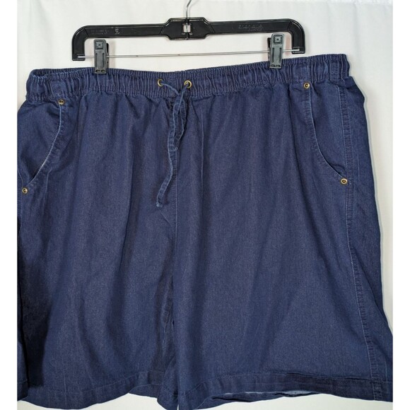 Hasting & Smith Shorts 2X Womens Blue Chambray Pull On Drawstring Waist Lot of 2 - Picture 2 of 8